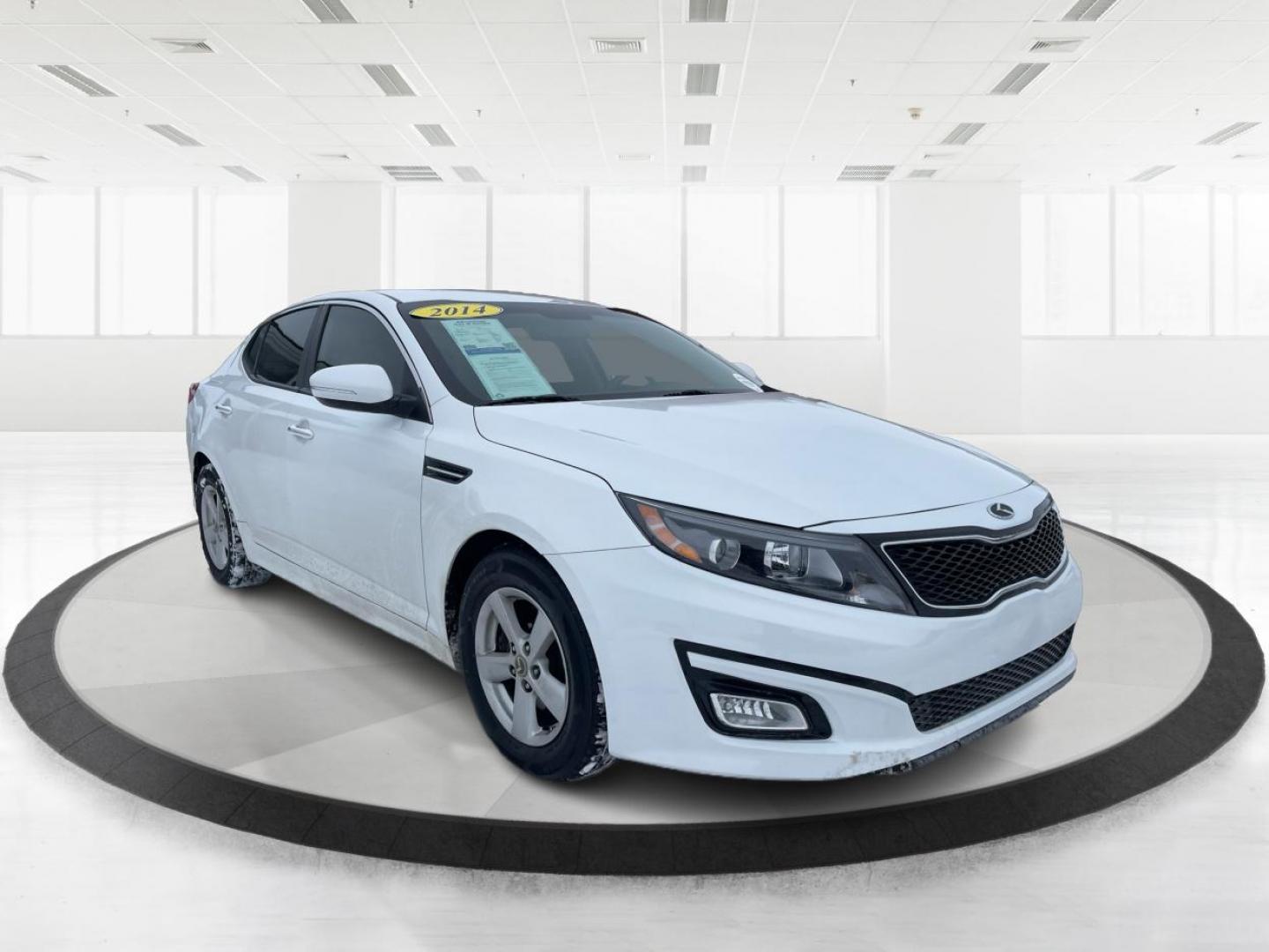 2014 Snow White Pearl Kia Optima LX (5XXGM4A71EG) with an 2.4L L4 DOHC 16V engine, 6-Speed Automatic transmission, located at 401 Woodman Dr, Riverside, OH, 45431, (937) 908-9800, 39.760899, -84.123421 - 2014 Kia Optima LX - Photo#0