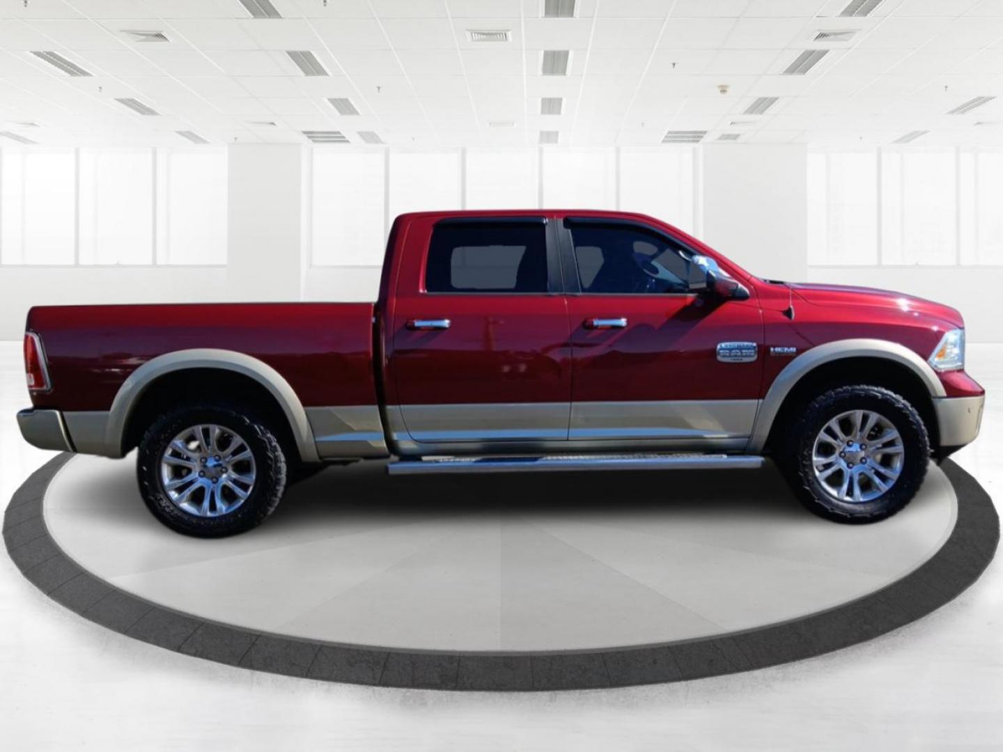 2014 Dp Cherry Red Crystal PC RAM 1500 Laramie Longhorn Edition Crew Cab LWB 4WD (1C6RR7WT4ES) with an 5.7L V8 OHV 16V engine, 6-Speed Automatic transmission, located at 1230 East Main St, Xenia, OH, 45385, (937) 908-9800, 39.688026, -83.910172 - Photo#1