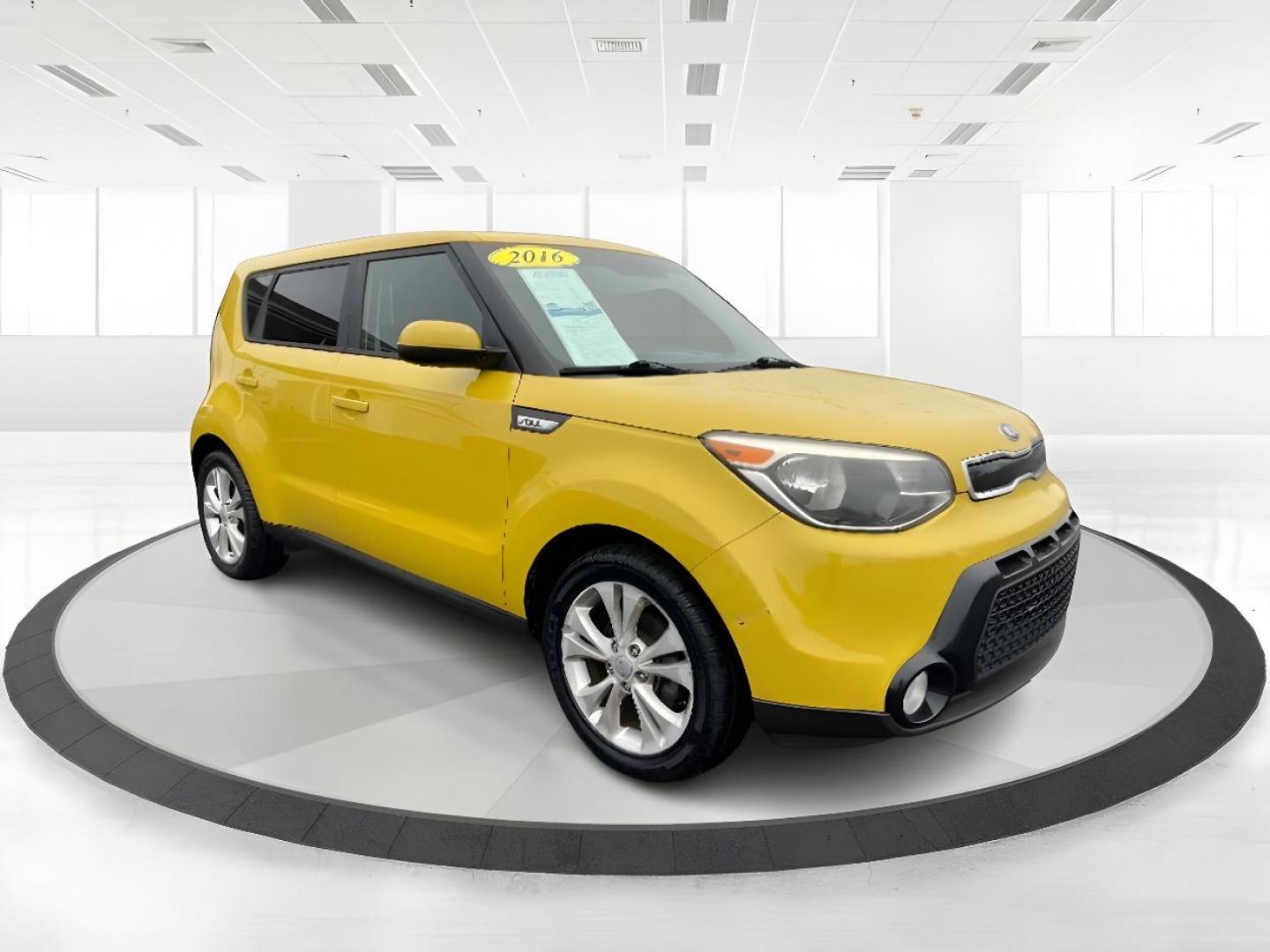 2016 Solar Yellow Kia Soul + (KNDJP3A51G7) with an 2.0L L4 DOHC 16V engine, 6-Speed Automatic transmission, located at 1099 N County Rd 25A , Troy, OH, 45373, (937) 908-9800, 40.057079, -84.212883 - Photo#1