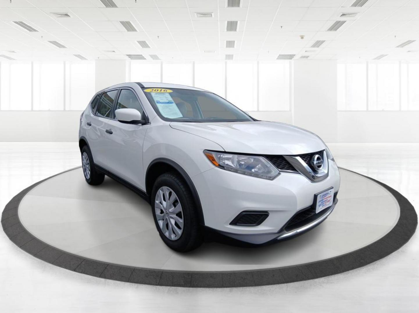 2016 Glacier White Nissan Rogue S AWD (JN8AT2MV9GW) with an 2.5L L4 DOHC 16V engine, CVT transmission, located at 1951 S Dayton Lakeview Rd., New Carlisle, OH, 45344, (937) 908-9800, 39.890999, -84.050255 - Photo#0